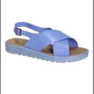 bamboo open toe jelly slide sandal